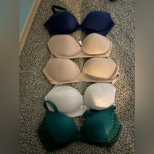 Victoria's Secret Bra Collection - Navy, Beige, White, Teal